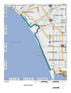 Map of route (Manhattan Beach to Santa Monica Pier)