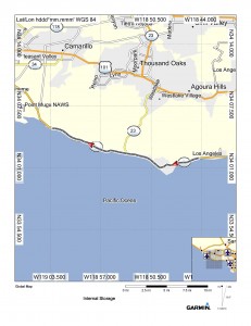 Map from Malibu Beach RV to Somewhere on the CA-1