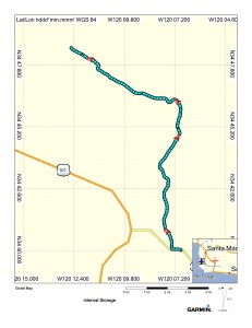 Map from Los Olivos to Foxen Winery