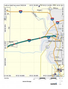Map (Davis to Sacramento)